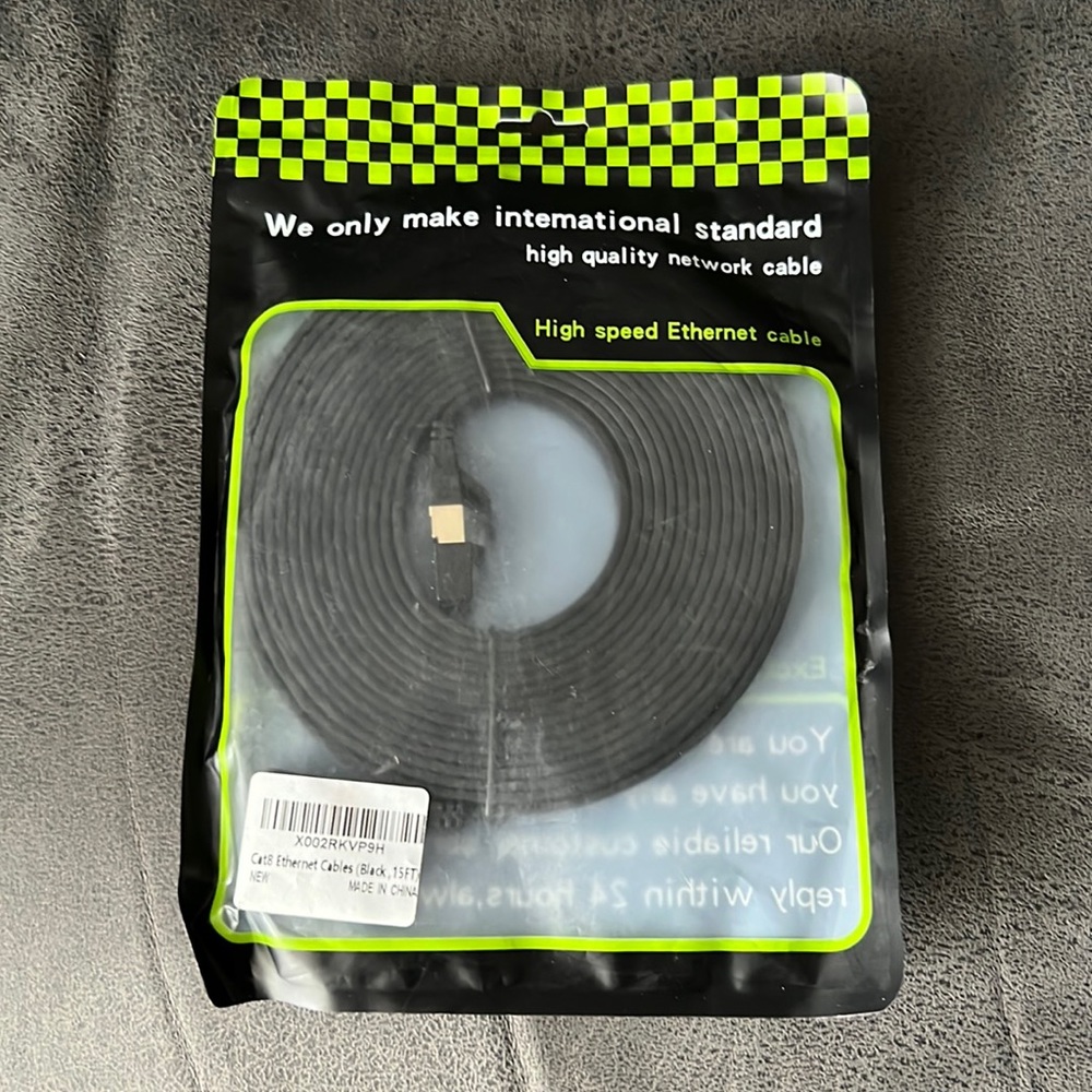 Black 15ft High Speed Ethernet Cable